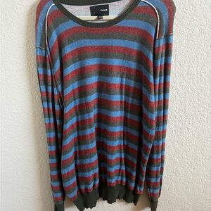 Hurley Men's Striped Crewneck Sweater - Blue, Red, Green